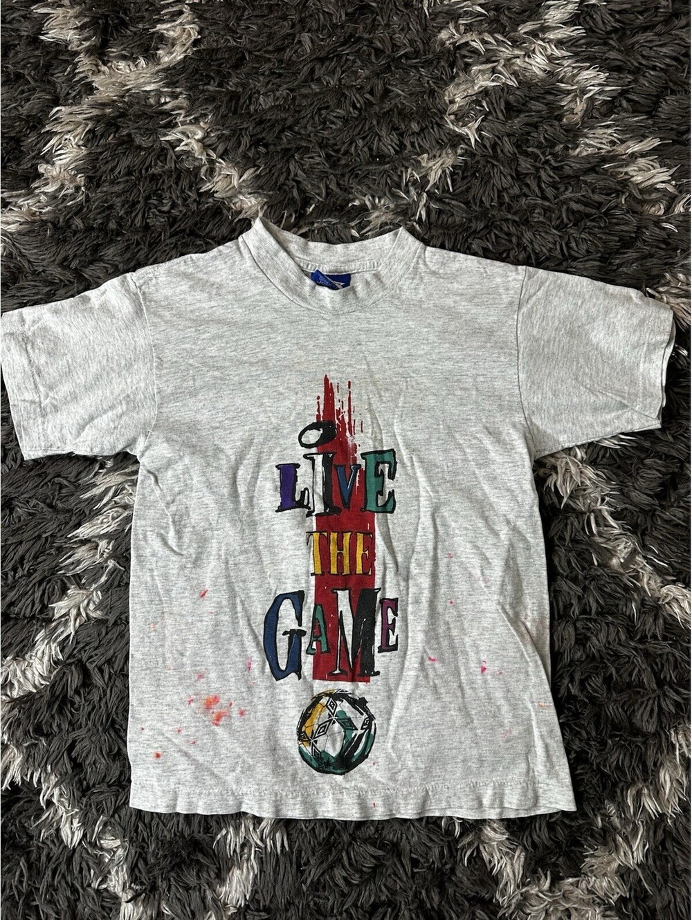 Vintage 90s Umbro Live The Game T Shirt Youth Medium Made USA Single Stitch